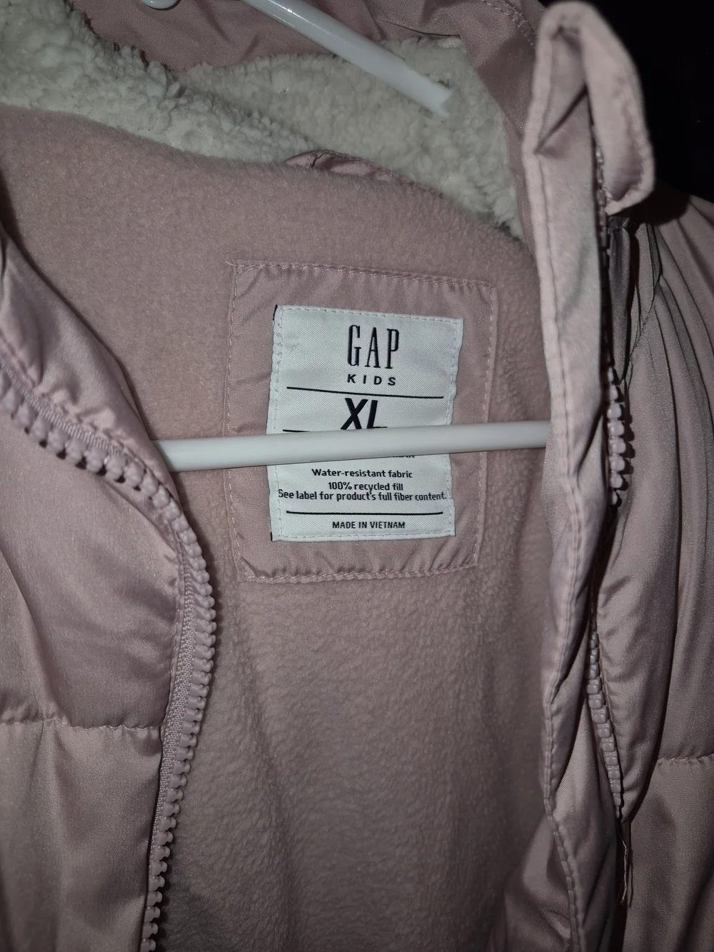 Gap Kids Light Pink Puffer Jacket with Hood